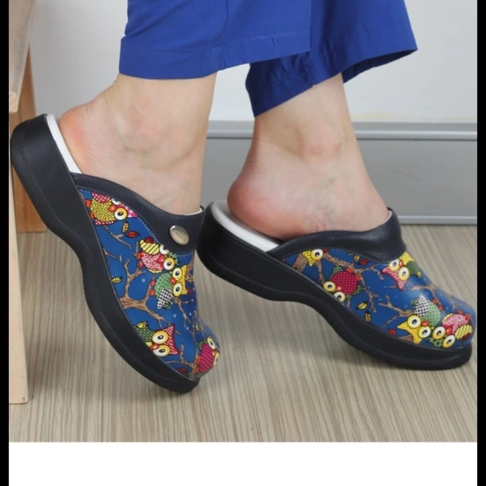 Whimsical Owl Print Women's Mules
